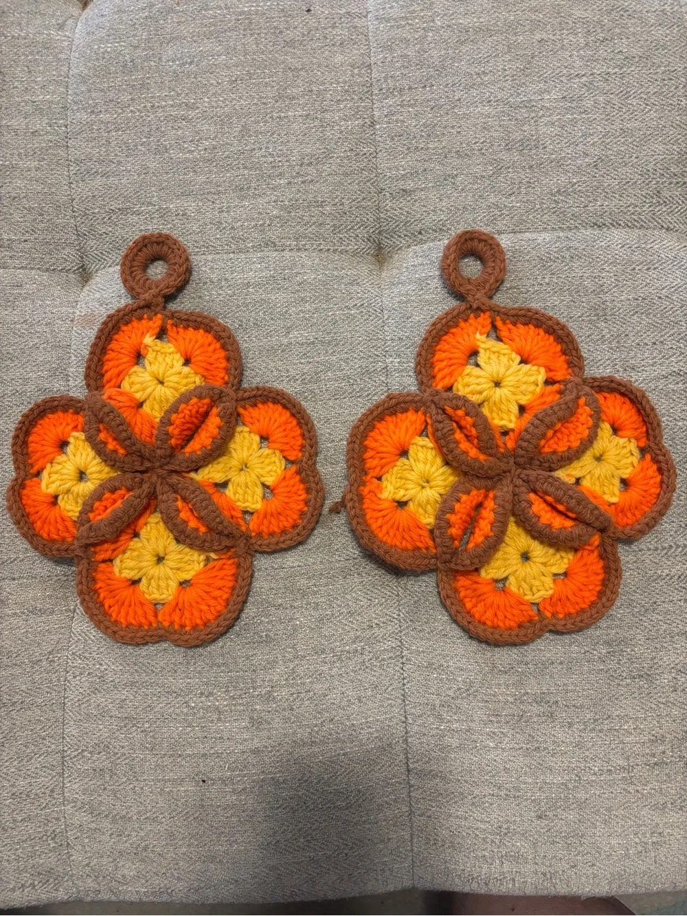 Vintage Crochet Handmade Hot Pads Estate Find